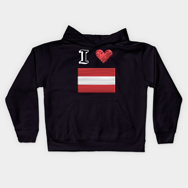 I love Flag from Austria Kids Hoodie by JG0815Designs